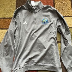 Adidas Gray Fleece Men's 1/4 Zip Size Large - Kansas City Basketball